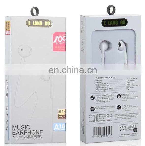 High Sound Wired earphone Earphones 3.5mm Jack Headphones Volume Control With Mic for AUX