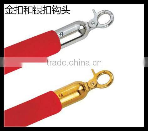 Hangging Rope with silver hook For Barriers at hotel