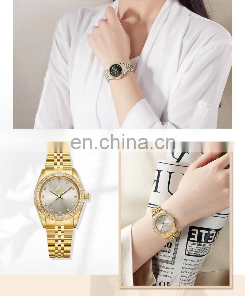 SINOBI Factory Supplier Luxurious Gold Wristwatch Quartz Watches Women New Watch 2022 Gold Wrist Watch Women