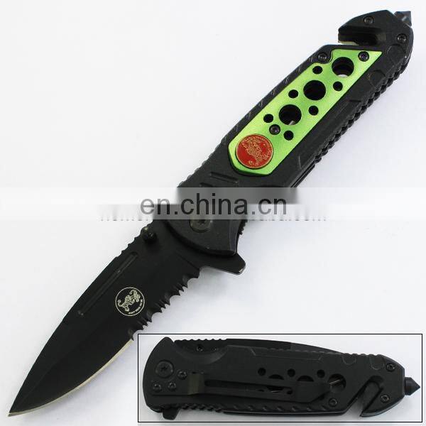 8" Hot Seller Stainless Steel Half Serrated Blade with Aluminum Handle Folding Military Pocket Knife