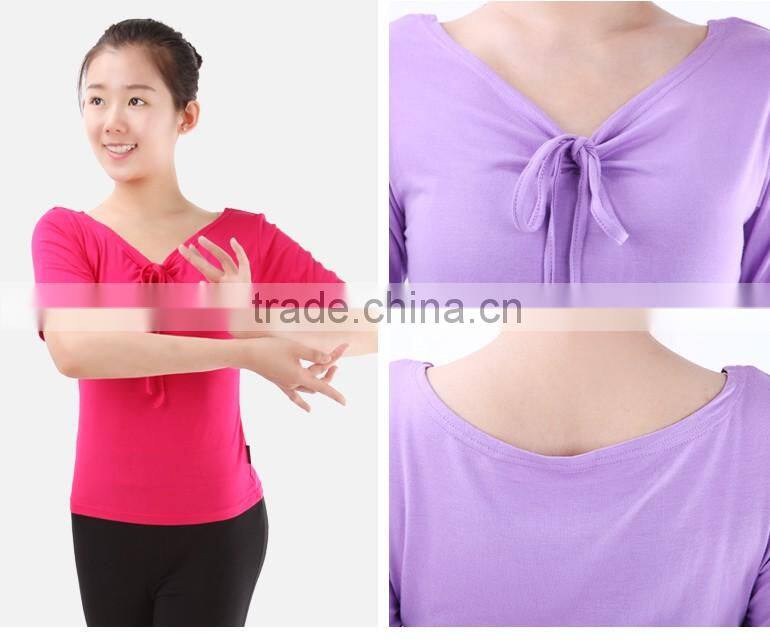 Cotton Drawnstring Long Sleeves Dance Tops