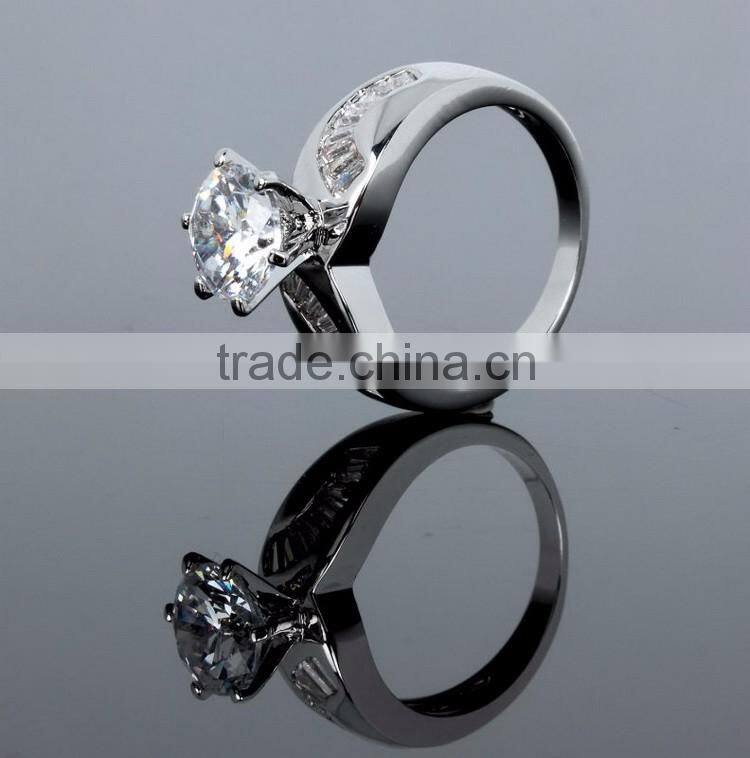 Best Buy One Stone Deluxe Marriage Gift Luxury CZ Jewelry Proposal Engagement Ring