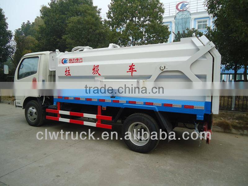 Dongfeng 4000L 4x2 compactor garbage truck with bin lifter