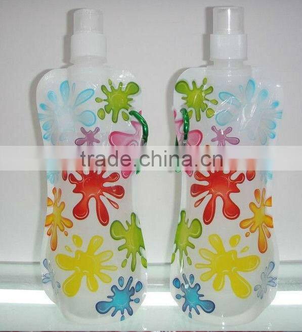 eco-frinedly portable and reusable plastic foldable water bottle