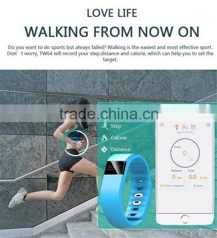 2015 Hot Selling Product Waterproof Smart Bluetooth Bracelet Multifunctional Smart Bracelet TW64
