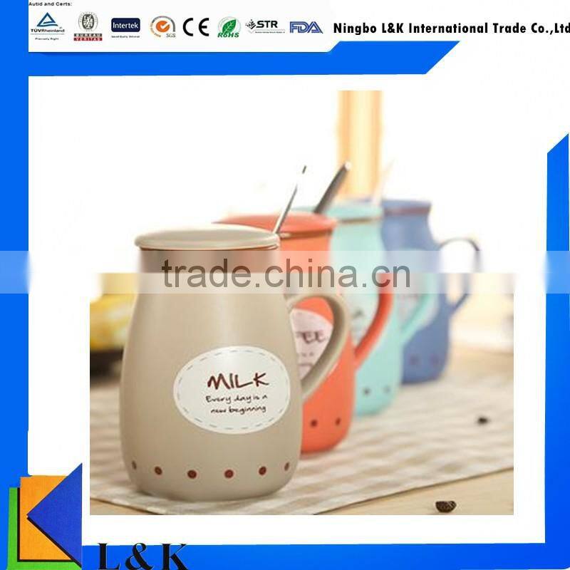 creative bulk ceramic mug with spoon/ceramic coffee mug with lid