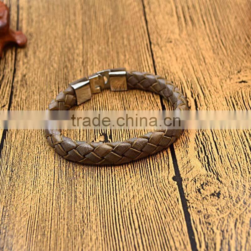 2016 Beautiful Promotion Cow Leather Wrist Band Mens Bracelet