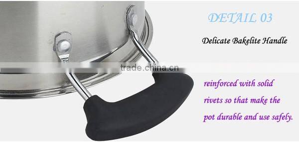 wholesale capsule bottom induction stainless steel cookware pot set