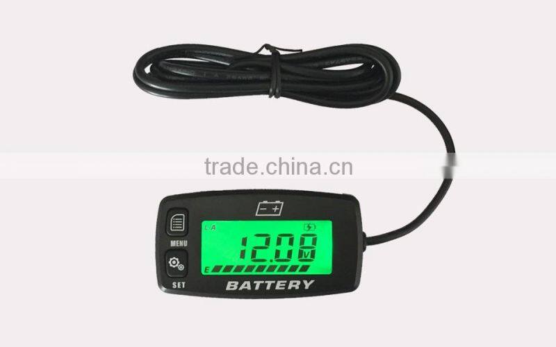 Led backlight battery charge indicator voltage tester voltmeter for Motorcycle ATV Tractor MARINE boat car
