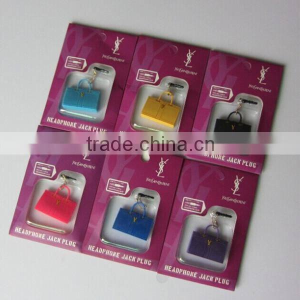 New Design Lady Bags Dust Plugs for Mobile Phones