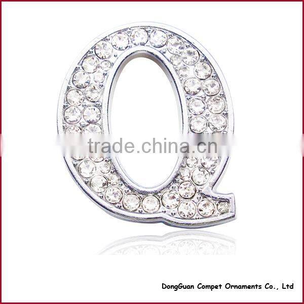 Diy pet Collar Accessories Alloy Alphabets 30mm Full Rhinestone Slide Letters