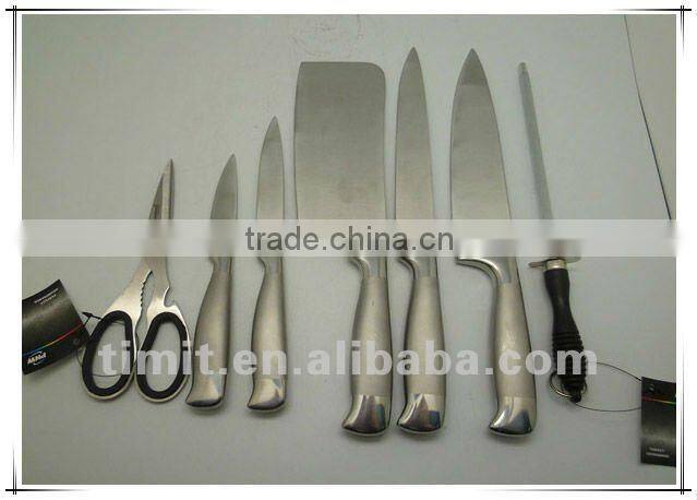 8pcs stainless steel solid handle good quality with block kitchen knife
