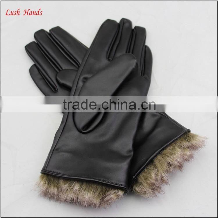 ladies PU working leather gloves women winter