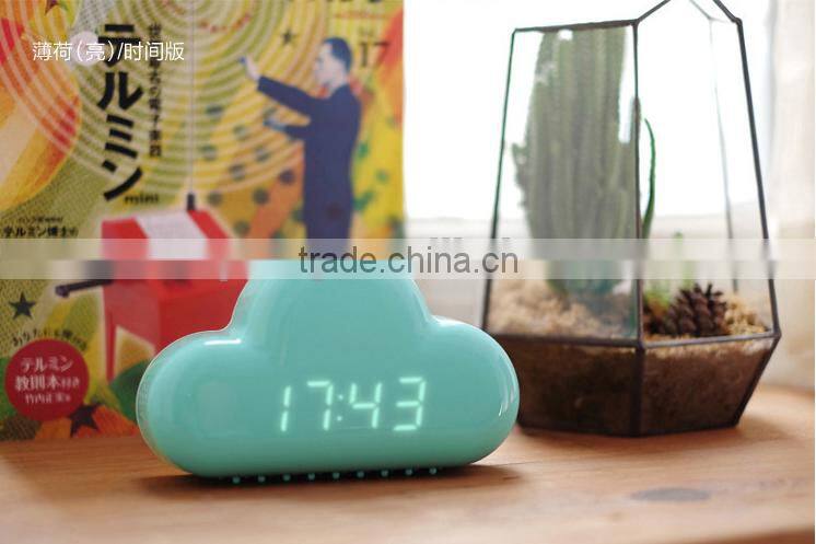 Creative Voice Alarm / clouds clock / children small bedside alarm clock / mute luminous electronic clock watch wall clock