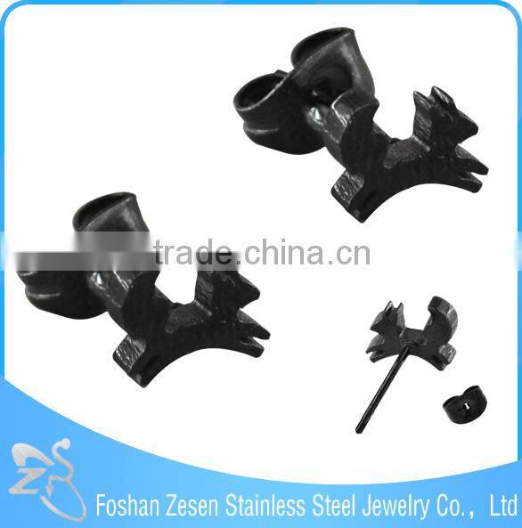 ZS20383 black cute teenager stud earring custom charm skull earrings for men