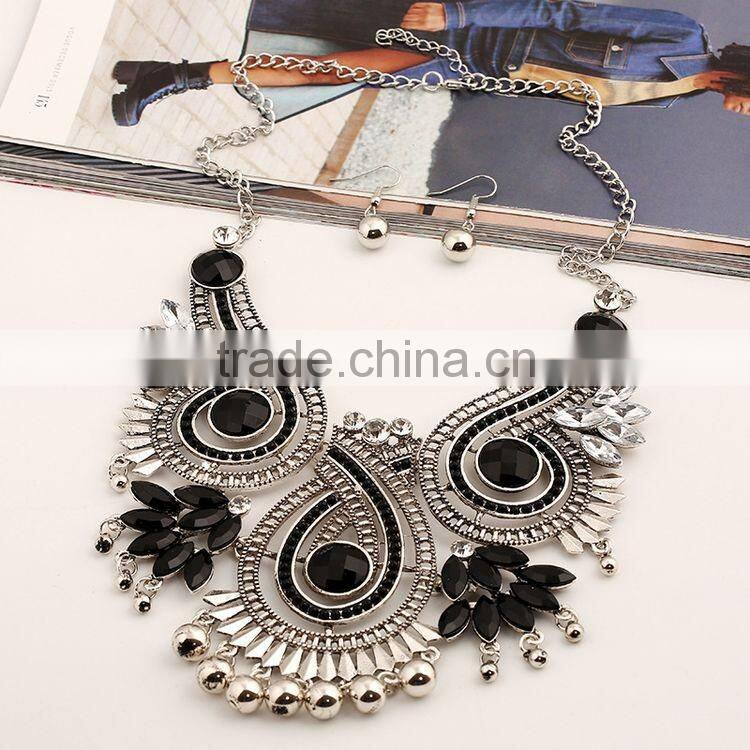 Women Jewelry Set Vintage Boho Turquoise Tassel Pendant Jewelry Sets