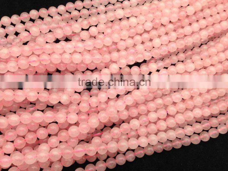 Wholesale 4-8mm Natural Pink Rose Quartz Round Beads For Jewelry