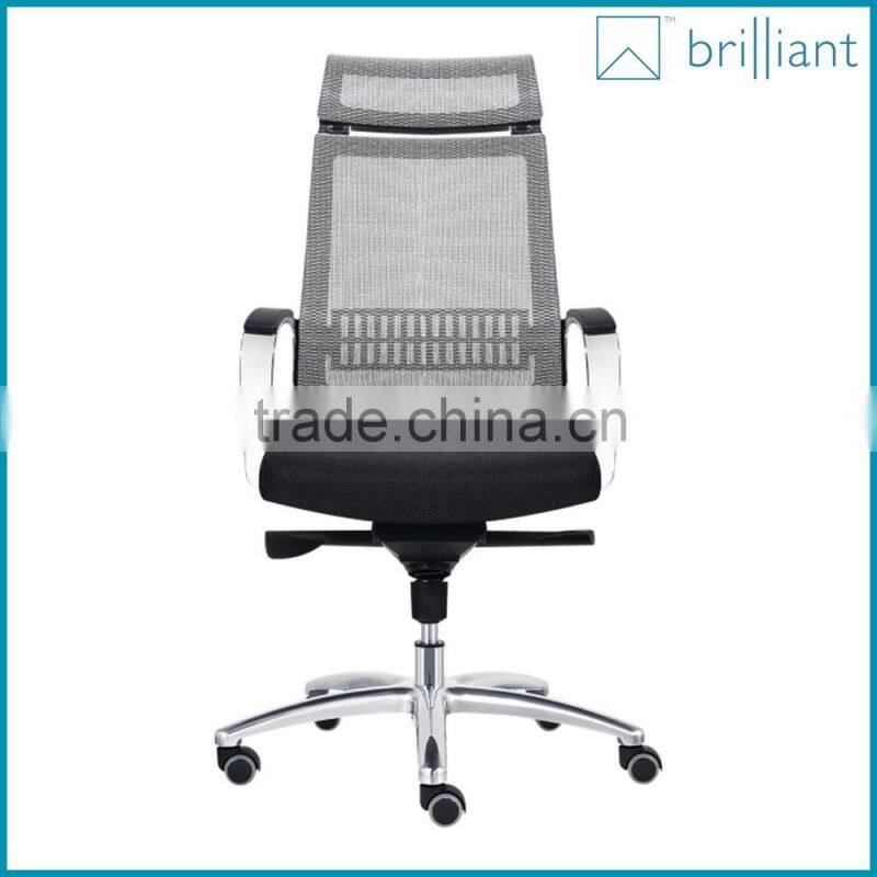 893-1A Gray mesh office chair ergonomic armrest computer chair with headrest
