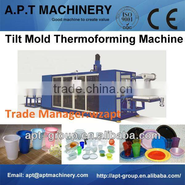 PP Rectangular Container Cover Thermoforming Machine With Stacker