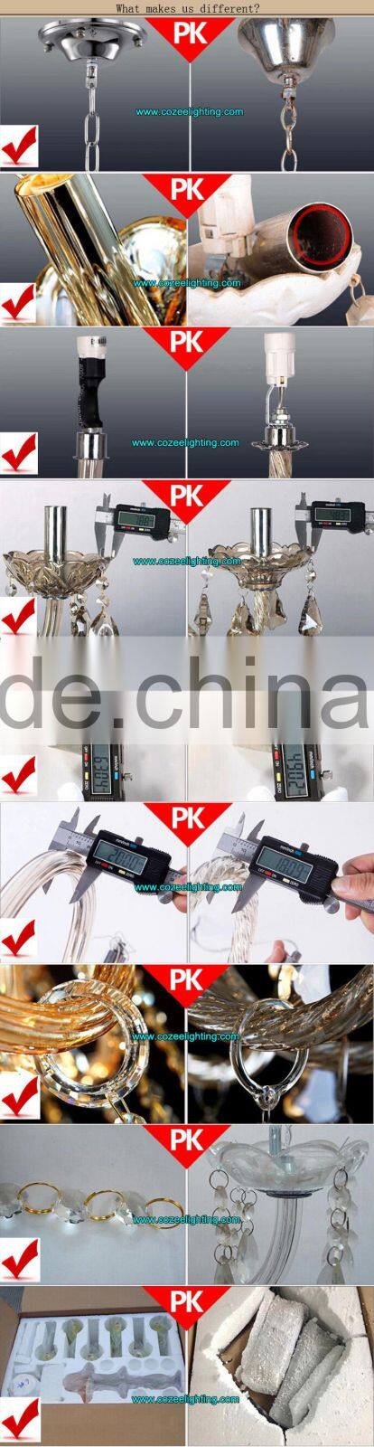 Modern Pendant Light Cognac LED Crystal Chandelier Glass Chandeliers Hanging Lamp Lighting CZ3010/10