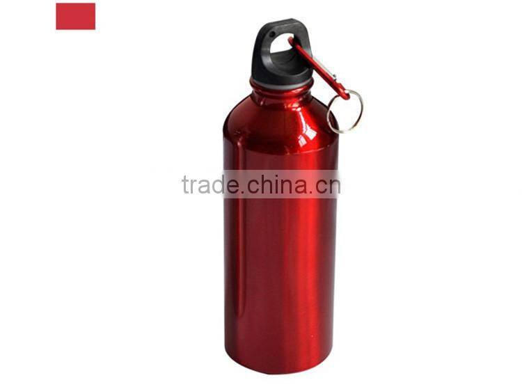Outdoor light weight aluminum camping sport bottle with carabiner