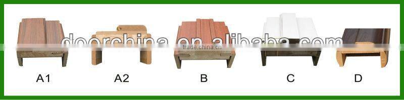 solid wooden Interior classic mdf veneer glass door