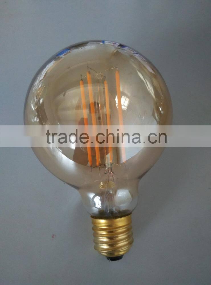 Glass CE ROSH Certification LED a60 g80 e27 4w 6w Globe led filament bulb