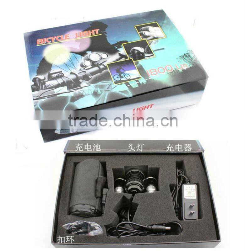 Goread 3 head 3*T6 high bright aluminum 30W 3600lum head light bike light