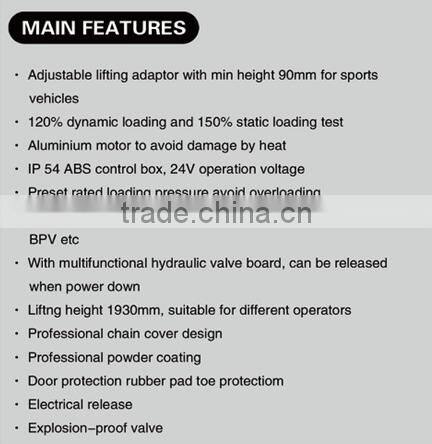 Cheap Base plate 2 post car lift for auto maintenance equipment