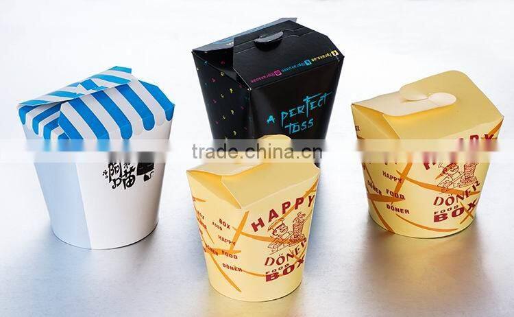 Disposable brown kraft cardboard paper food containers for noodle