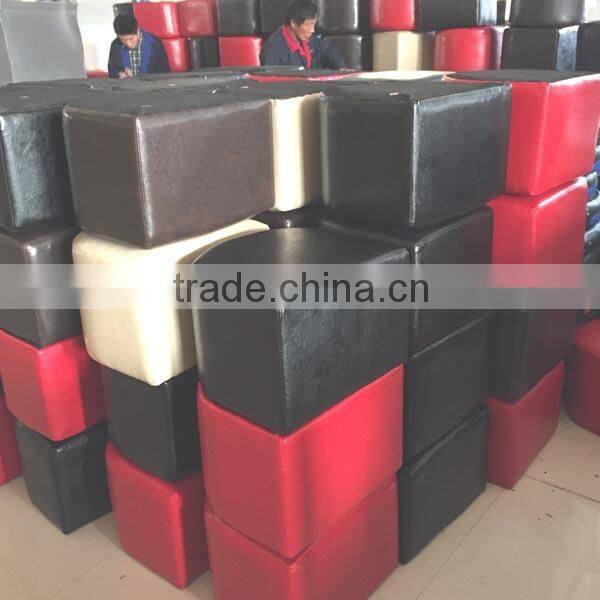 Faux leather round ottoman for home living room under mail order