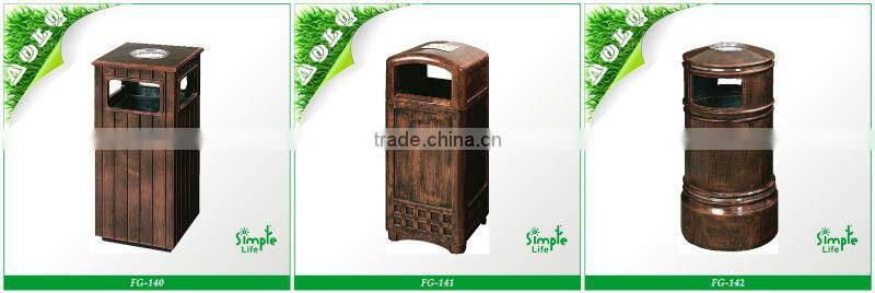 Recycling Round Synthetic Wood Litter Receptacle