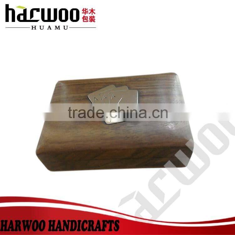 handmade wooden playing cards box,high-end wooden poker box,glossy popular wooden playing cards box