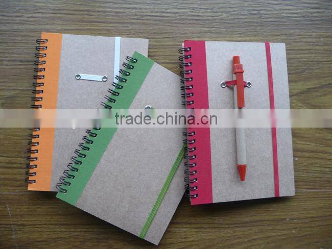Promotional cheap and good quality recycle brown kraft paper notebook