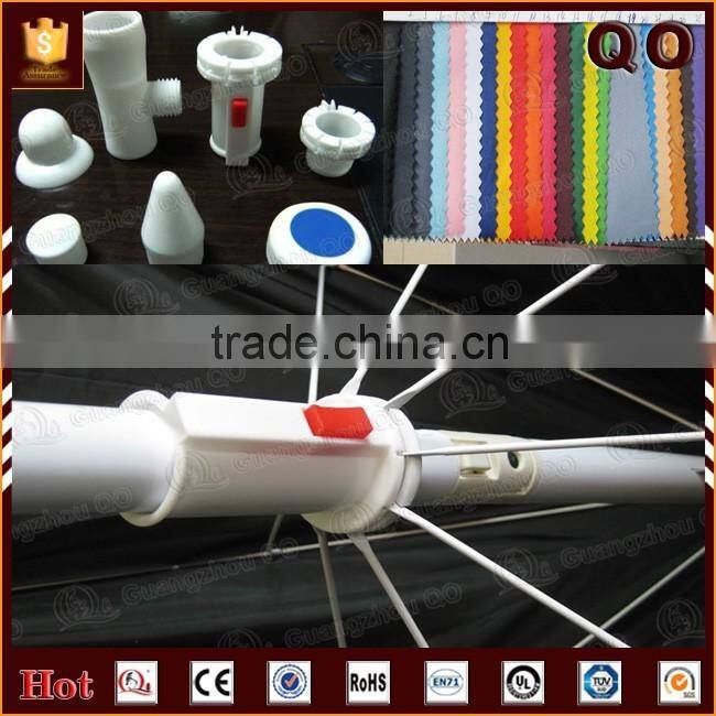 ooutdoor use red fabric material wooden beach umbrella with logo