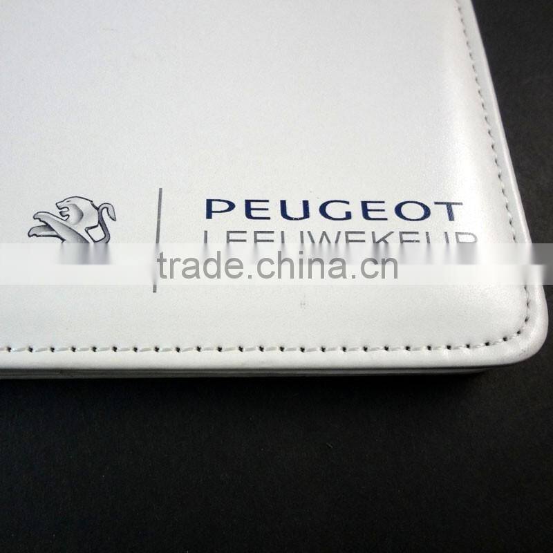 white pu custom logo printed a5 diary cover