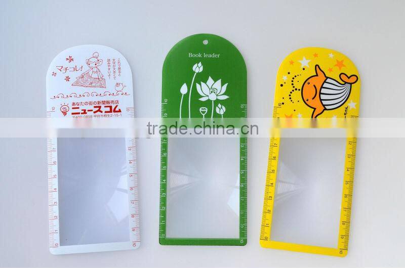 Rounded Header Bookmark Magnifier with clip and ruler