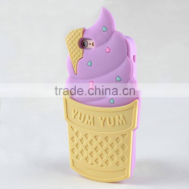 custom silicone ice cream type cell phone case for iphone 6