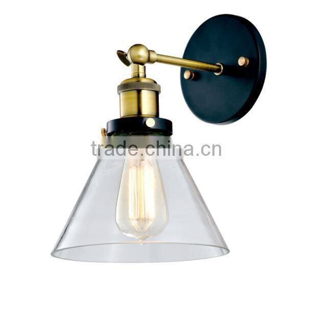 Clear glass lamp in wall design