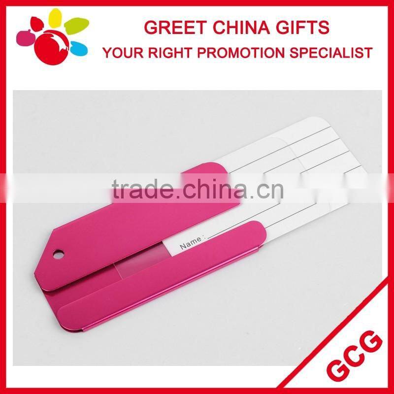 Promotional Aluminum Alloy Cheap Travel Luggage Tag Custom Logo with Replaceable Paper Name Card