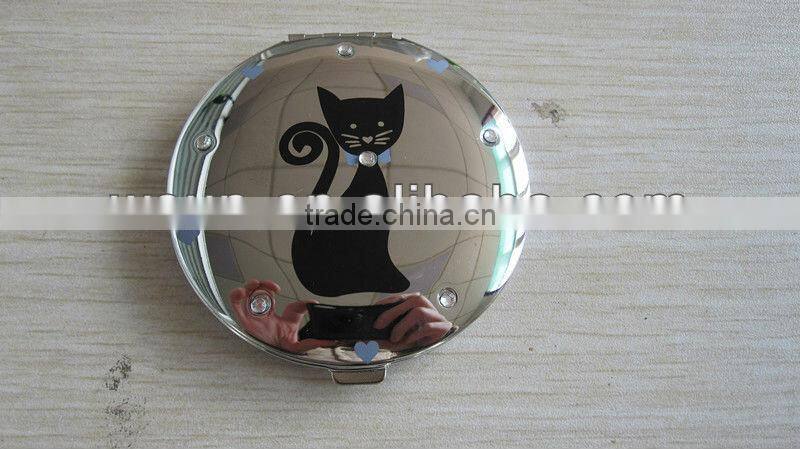butterfly logo folding cosmetic mirror for gift