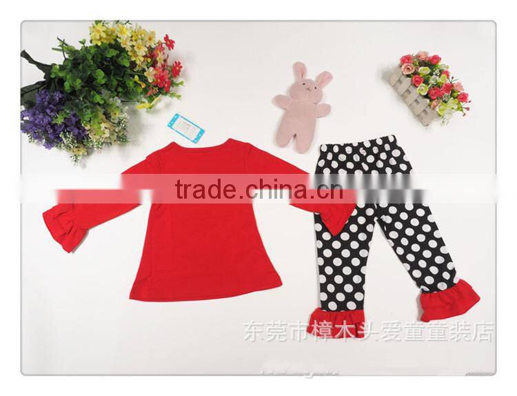 Kids Holiday Clothing Set Baby Girls Ruffle Pant Outfit baby girls Christmas cotton autumn clothes set for christmas TR-CA16