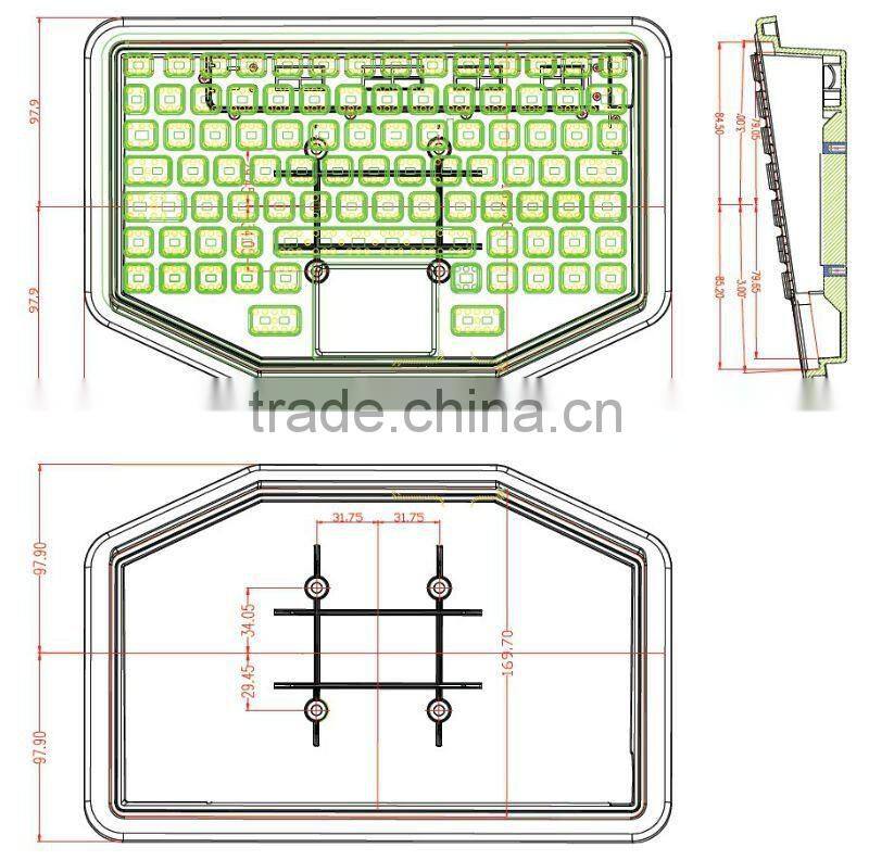 silicone rubber keyboard with touchpad,function keys and desktop