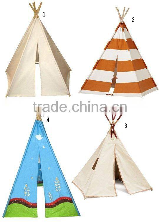 simple design canvas camping tents solid wood poles Teepee