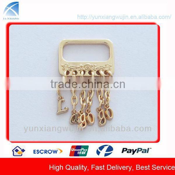 CD8421 Fashion Custom Gold Metal Label with Rhinestone