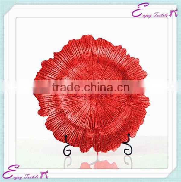 YHP#10 shell glass charger banquet events party wedding wholesale decor plates