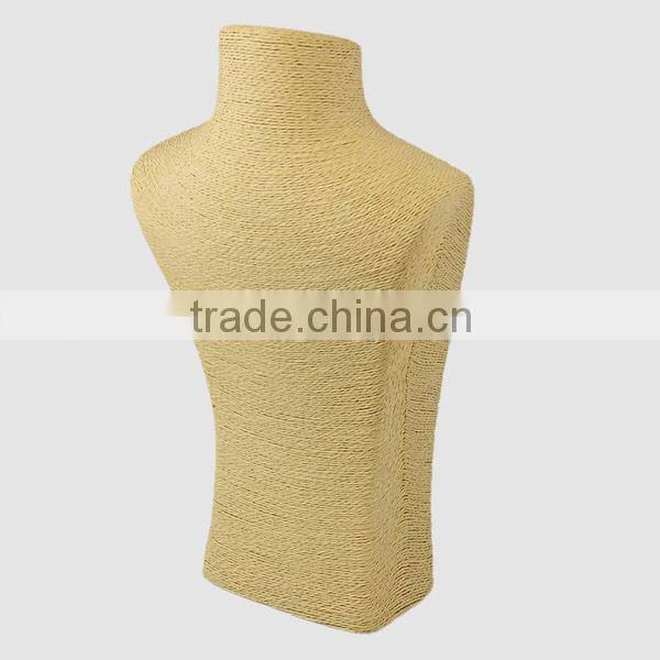 Stereoscopic Necklace Bust Displays Rattan Mannequin Jewelry Display Stand 35.7cm high(NDIS-E018-A-01)