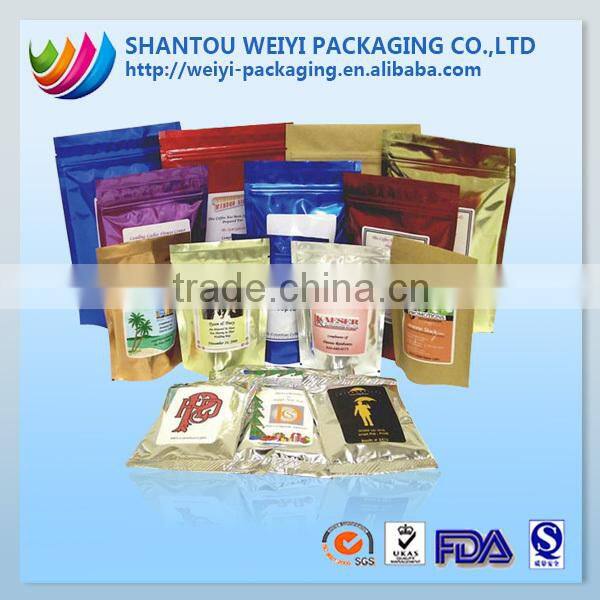 china custom plastic stand up empty tea bags wholesale