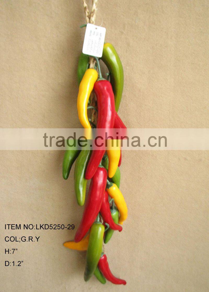 2016 High Quality Harvest Artificial yellow red green pepper String decoration Artificial vegatables String home decoration