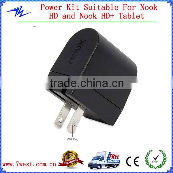 Universal AC Power Adapter and USB Sync Cable Suitable For Nook HD and Nook HD+ Tablet